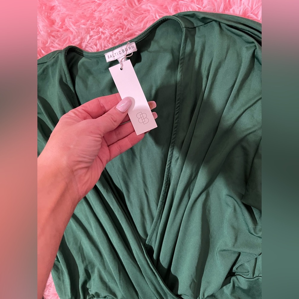 Baltic Born Emerald Green Wrap Midi Dress - Picture 5 of 5